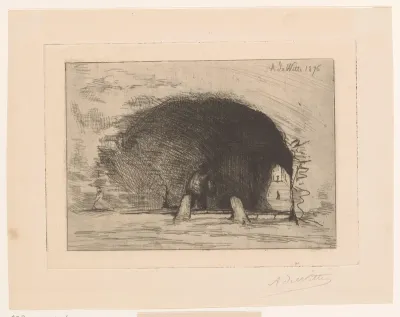 Figuur loopt door een tunnel