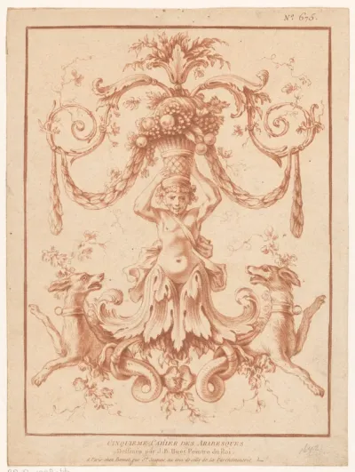 Figuur met bloemenmand
