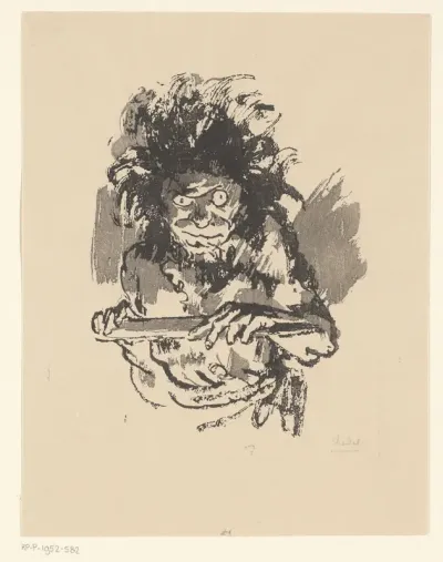 Figuur met verwilderde uitdrukking