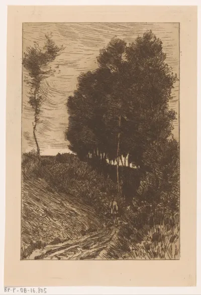Figuur op een holle weg