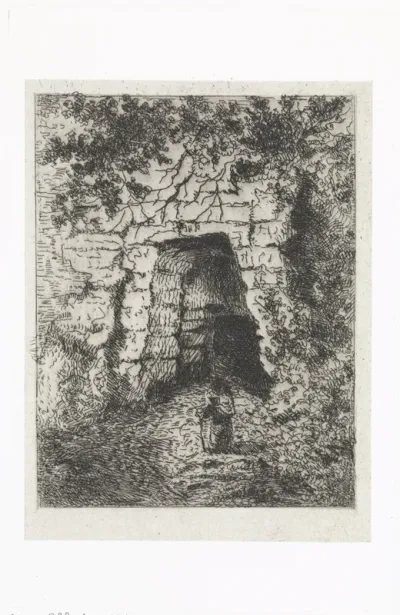 Figuur voor opening in een oude buitenmuur