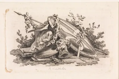 Figuurstudie met een palet en schild