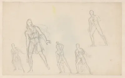 Figuurstudies van een man leunend op zijn rechter been