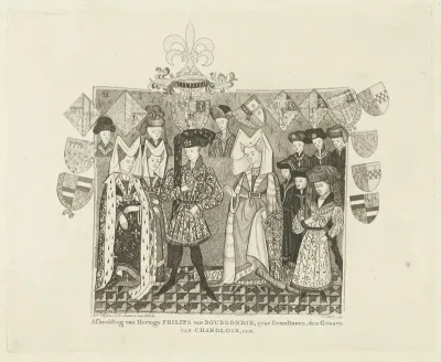 Filips de Goede, hertog van Bourgondië, met gezelschap