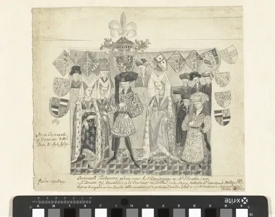Filips de Goede, hertog van Bourgondië, met gezelschap
