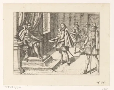 Filips II van Spanje op zijn troon