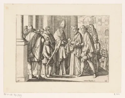 Filips III van Spanje en Margaretha van Oostenrijk presenteren hun kind aan de Madonna van Valladolid