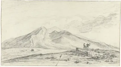 Filosoof Empedocles vlakbij de toppen van de Etna