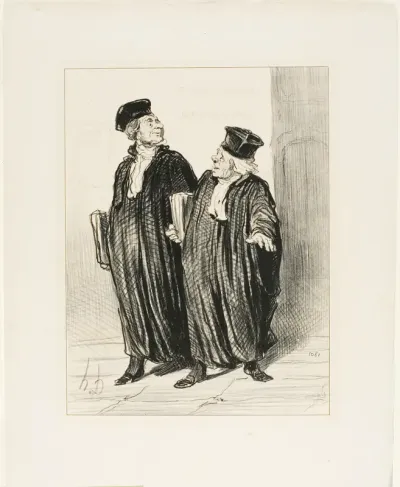 “- Finally we obtained the division of property between husband and wife... - about time, there was no more money left to divide,” plate 3 from Les Avocats Et Les Plaideurs