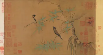 Finches and bamboo