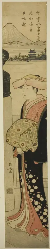 Finely-Dressed Woman Crossing Nihonbashi Bridge
