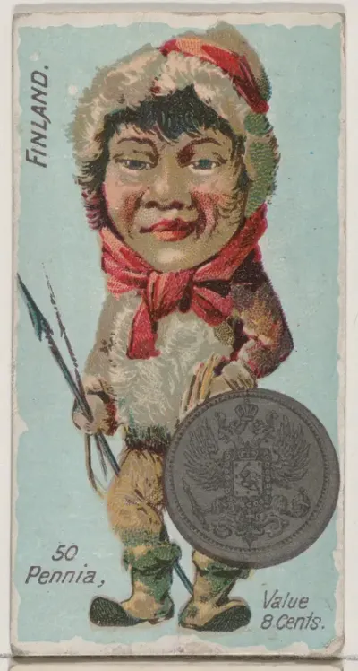 Finland, 50 Pennia, from the series Coins of All Nations (N72, variation 2) for Duke brand cigarettes