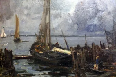Fiord landscape with sailing boats