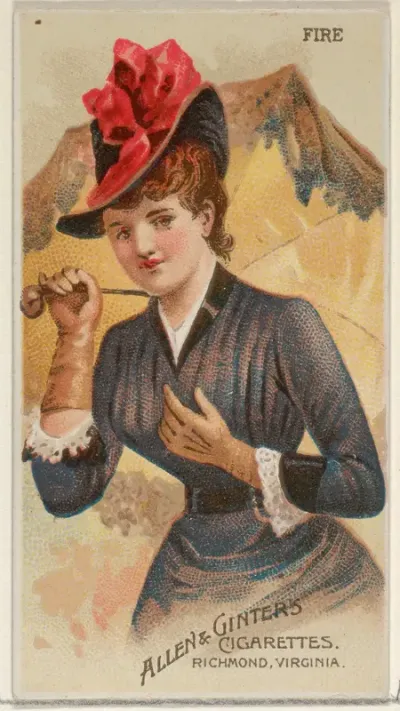 Fire, from the Parasol Drills series (N18) for Allen & Ginter Cigarettes Brands