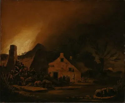 Fire in a Farmhouse