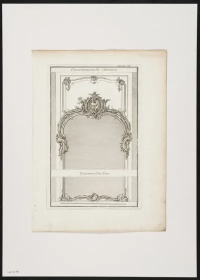 Fireplace, decorated with cartouche and flowers (2).