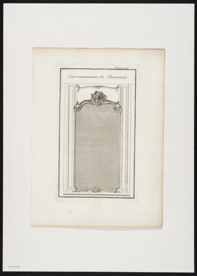 Fireplace, decorated with leaf motives.