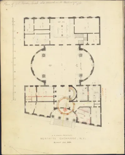 First Merchant's Exchange, New York: plan of main floor