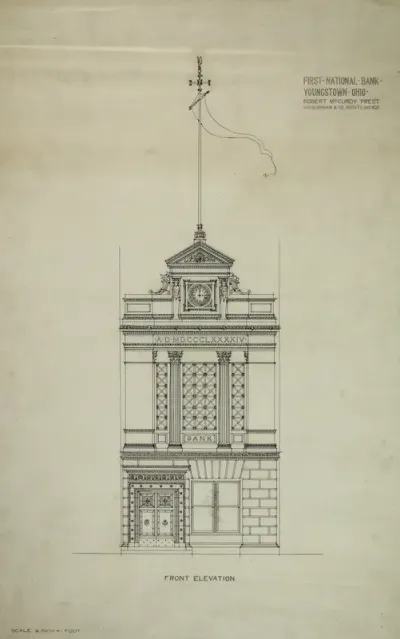 First National Bank, Youngstown, Ohio, Front Elevation