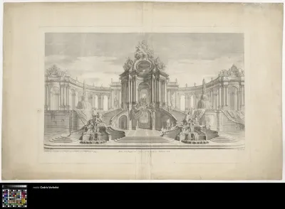 First project for the fireworks designed for the birth of the Dauphin