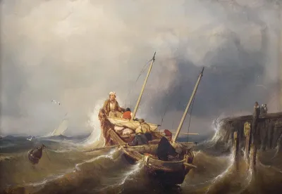 Fishing boat on a rough Sea