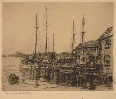 Fishing Boats Along Quay, Noank, Conn.