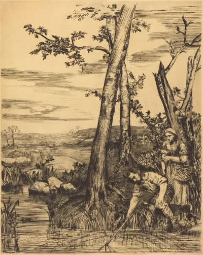 Fishing for Crayfish (Les pecheurs d'ecrevisses)