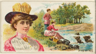 Fishing, from the Games and Sports series (N165) for Old Judge Cigarettes