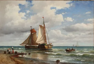 Fishing vessels near the island of Texel.