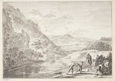 Fiskere ved Tiberen nær Monte Soratte