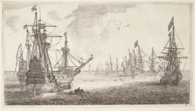 Flåde af hollandske skibe for anker
