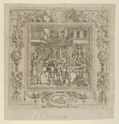 Flagellation of Christ in an ornate Frame