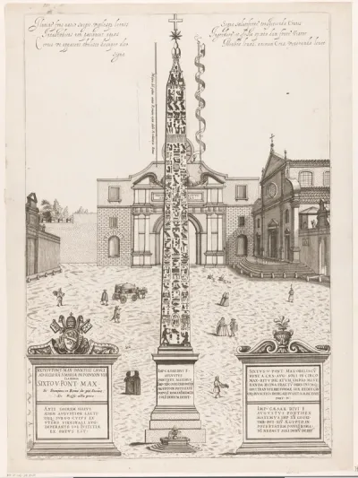 Flaminische obelisk op Piazza del Popolo te Rome
