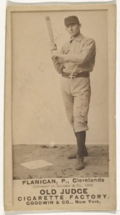 Flanigan, Pitcher, Cleveland, from the Old Judge series (N172) for Old Judge Cigarettes