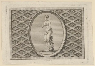 Fleuron on the Title Page, from Dissertation sur les attributs de Vénus qui a obtenu l'Accessit au judgement de l'Académie Royale des Inscriptions et Belles-Lettres à la séance ublique du mois de Novembre 1775. Par M. L'Abbé de La Chau, biliothécaire
