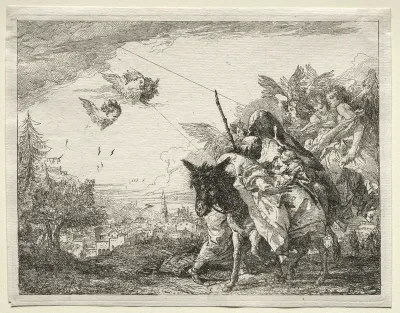 Flight into Egypt:  Joseph Pausing to Gaze at the Infant Christ