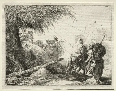 Flight into Egypt:  The Holy Family and the Palm Tree