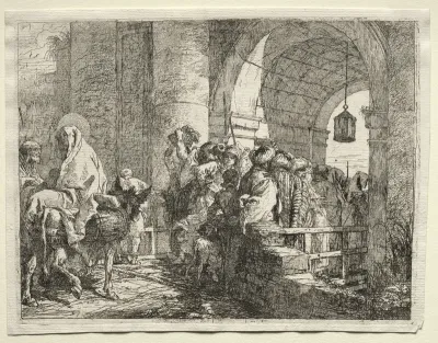 Flight into Egypt:  The Holy Family Passing under an Arch
