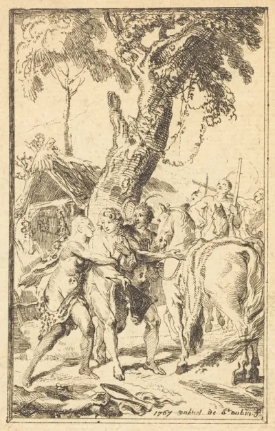 Flight of M. de Belle-Isle, Prisoner with theAttakapas [right]