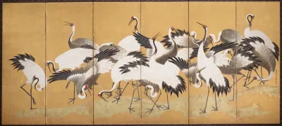 Flock of Cranes [right of a pair]