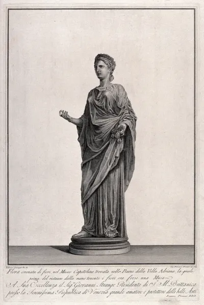 Flora. Engraving by F. Piranesi, 1784, after L. Corazzari
