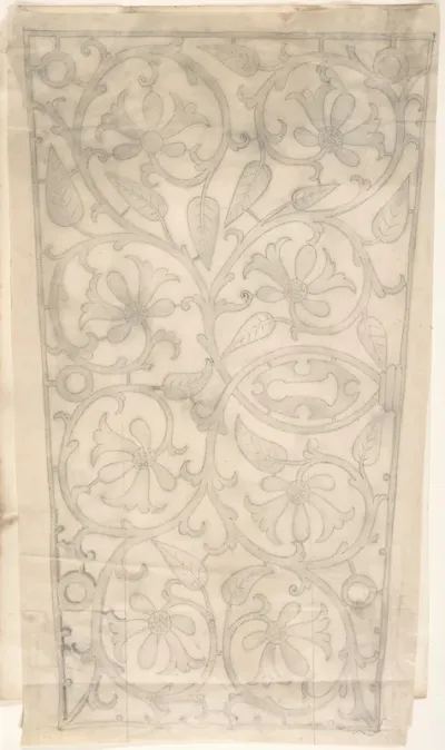 Floral and Foliate Ornamented Metal Keyplate Design