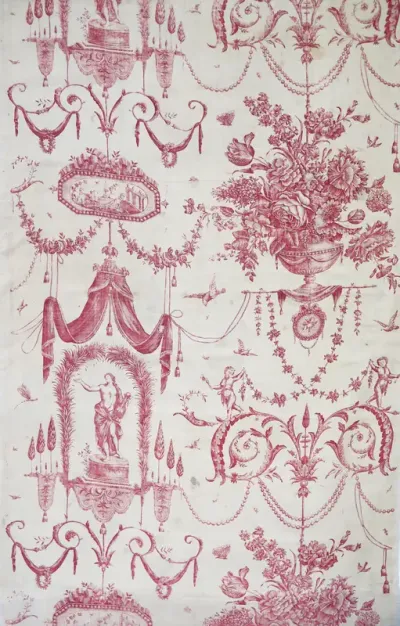 Floral print with figures
