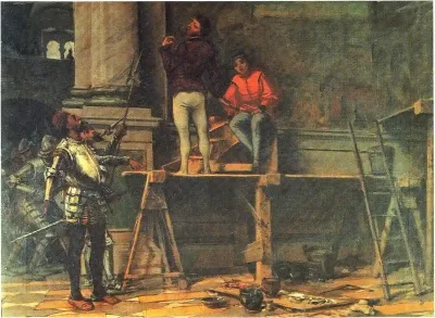 Floriano Ferramola rifiuta di abbandonare il cantiere davanti alle truppe di Gaston de Foix