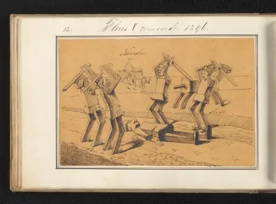 Floris V, graaf van Holland, vermoord door Gerard van Velsen en anderen, 1296