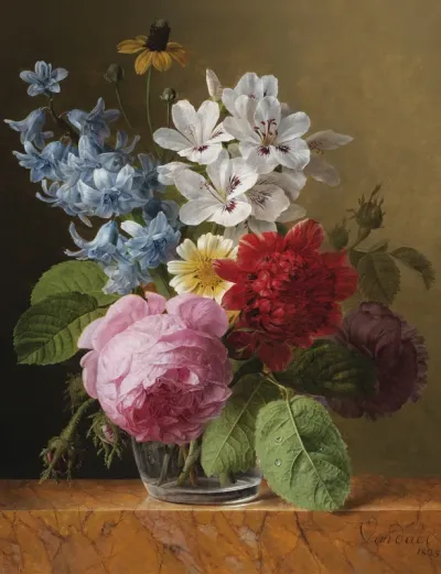 Flower bouquet in a glass