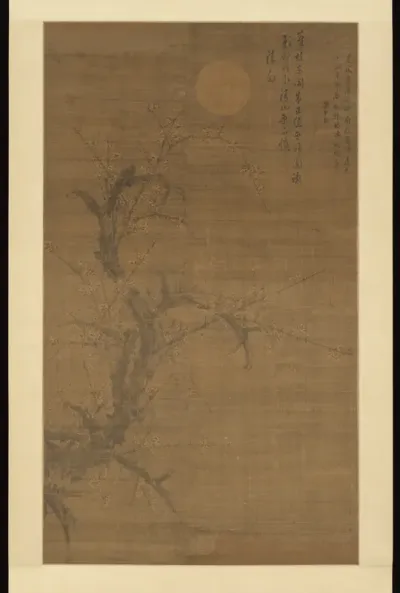 Flowering Plum in Moonlight and Snow