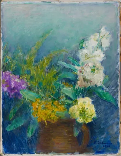 Flowers in a Brown Jug