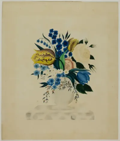 Flowers in a Marble Vase