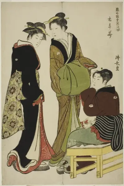 Flowers of the Doteshita District (Dotebana), from the series "A Collection of Contemporary Beauties of the Pleasure Quarters (Tosei yuri bijin awase)"